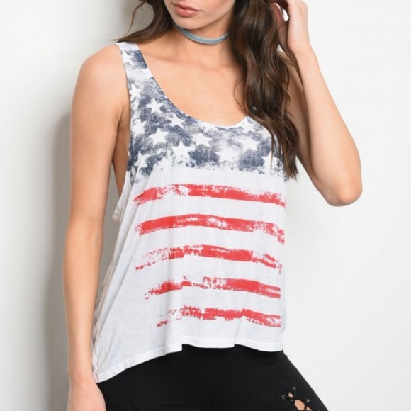 Tops - American flag tank